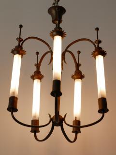 Exceptional Five Flamed Art Deco Chandelier or Ceiling Lamp Germany 1930s - 3320529