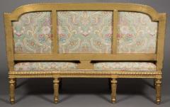 Exceptional French Louis XVI Style Five Piece Gilt wood Salon Suite Set - 1094885