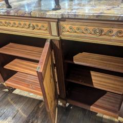 Exceptional French Louis XVI style inlaid sideboard buffet C 1950  - 3928921