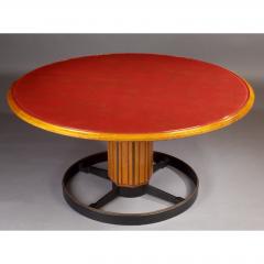 Exceptional Italian Fruitwood and Glass Pedestal Table 1950s - 297312
