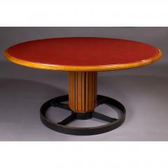 Exceptional Italian Fruitwood and Glass Pedestal Table 1950s - 297313