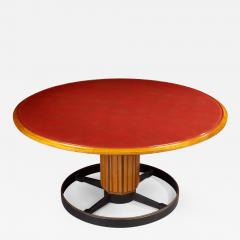 Exceptional Italian Fruitwood and Glass Pedestal Table 1950s - 300361