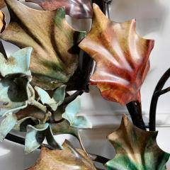 Exceptional Italian Hand Painted Holly Leaf Wall Sconce of Huge Scale - 3390242