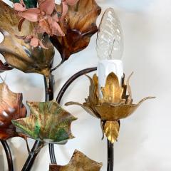 Exceptional Italian Hand Painted Holly Leaf Wall Sconce of Huge Scale - 3390244