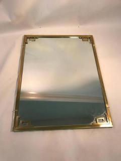 Exceptional Italian Solid Brass Wall Mirror with Greek Key Design - 421673