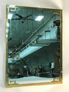 Exceptional Italian Solid Brass Wall Mirror with Greek Key Design - 421674