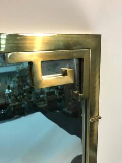 Exceptional Italian Solid Brass Wall Mirror with Greek Key Design - 421676