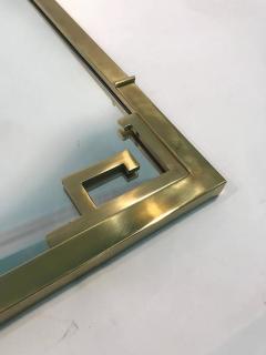 Exceptional Italian Solid Brass Wall Mirror with Greek Key Design - 421677