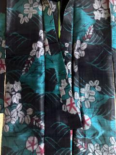 Exceptional Japanese Summer Asa Hitoe Weft Ikat Kimono Provenance - 4204088