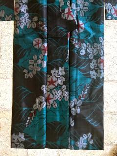 Exceptional Japanese Summer Asa Hitoe Weft Ikat Kimono Provenance - 4204089