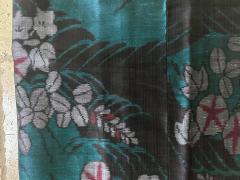 Exceptional Japanese Summer Asa Hitoe Weft Ikat Kimono Provenance - 4204092