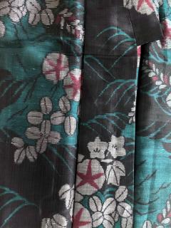 Exceptional Japanese Summer Asa Hitoe Weft Ikat Kimono Provenance - 4204094