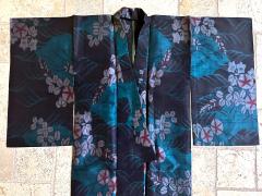 Exceptional Japanese Summer Asa Hitoe Weft Ikat Kimono Provenance - 4204095