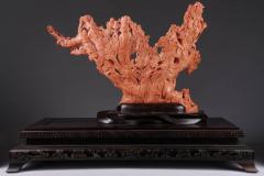 Exceptional Large Chinese Carved Coral Figural Group Statue of Female Immortals - 986124