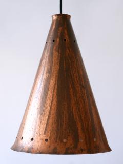Exceptional Large Mid Century Modern Copper Pendant Lamp Scandinavia 1950s - 2893767