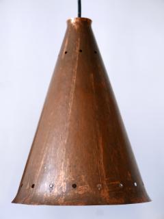 Exceptional Large Mid Century Modern Copper Pendant Lamp Scandinavia 1950s - 2893770