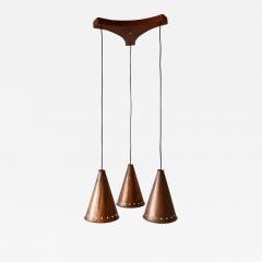 Exceptional Large Mid Century Modern Copper Pendant Lamp Scandinavia 1950s - 2896189