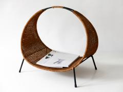 Exceptional Large Mid Century Modern Wicker Magazine Rack or Stand 1960s Italy - 1811939