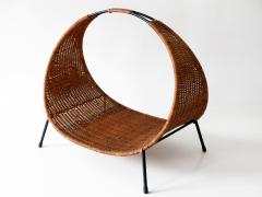 Exceptional Large Mid Century Modern Wicker Magazine Rack or Stand 1960s Italy - 1811943