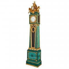 Exceptional Louis XVI style gilt bronze and malachite grandfather clock - 2470761