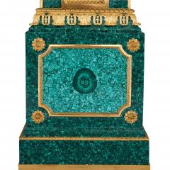 Exceptional Louis XVI style gilt bronze and malachite grandfather clock - 2470765