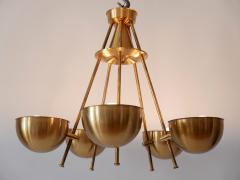 Exceptional Mid Century Five Flamed Chandelier or Pendant Lamp Sweden 1950s - 3232123
