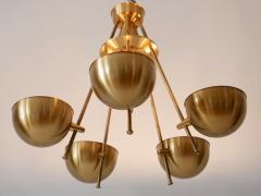 Exceptional Mid Century Five Flamed Chandelier or Pendant Lamp Sweden 1950s - 3232137