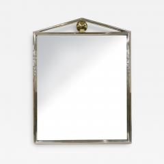 Exceptional Mid Century Modern Chrome Framed Brass Decorated Mantel Mirror - 3333718