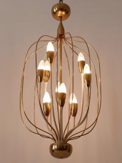 Exceptional Mid Century Modern Nine Flamed Chandelier or Pendant Lamp 1950s - 3051615