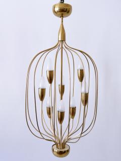 Exceptional Mid Century Modern Nine Flamed Chandelier or Pendant Lamp 1950s - 3051623