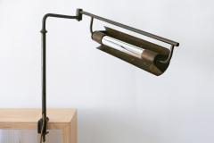 Exceptional Modernist Bauhaus Articulated Brass Clamp Table Lamp Germany 1930s - 2018760