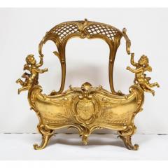 Exceptional Napoleon III French Ormolu Fireplace Log Cradle Holder Centerpiece - 1111868