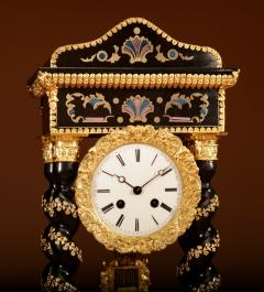Exceptional Original Boulle Style and Gilded French Portico Clock  - 3497260