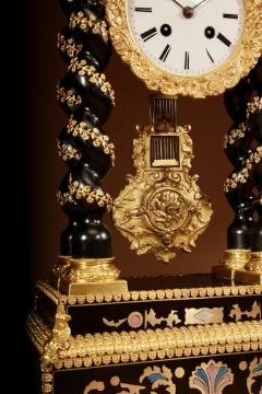 Exceptional Original Boulle Style and Gilded French Portico Clock  - 3497263