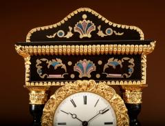 Exceptional Original Boulle Style and Gilded French Portico Clock  - 3497264