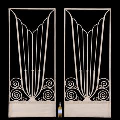 Exceptional Pair of Art Deco Style Iron Door Panels  - 4706097