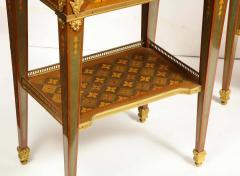 Exceptional Pair of French Ormolu Mounted Parquetry and Marquetry Side Tables - 2142127
