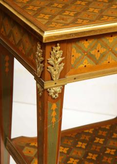 Exceptional Pair of French Ormolu Mounted Parquetry and Marquetry Side Tables - 2142136