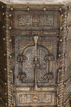 Exceptional Pair of Islamic Mamluk Revival Silver Inlaid Quran Side Tables - 2140783