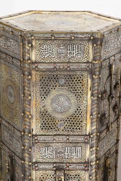 Exceptional Pair of Islamic Mamluk Revival Silver Inlaid Quran Side Tables - 2140788