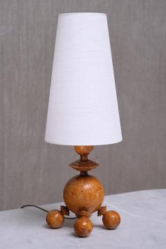Exceptional Pair of Swedish Modern Table Lamps in Turned Masur Birch 1930s - 4154958