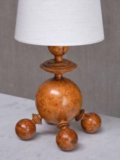 Exceptional Pair of Swedish Modern Table Lamps in Turned Masur Birch 1930s - 4154963