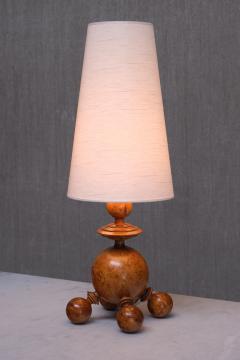 Exceptional Pair of Swedish Modern Table Lamps in Turned Masur Birch 1930s - 4154967