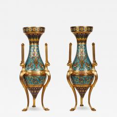 Exceptional Pair of Vases by Louis Constant Sevin and Ferdinand Barbedienne - 3045240