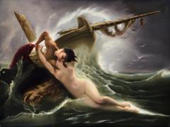 Exceptional Quality Berlin K P M Porcelain Plaque Kiss of the Wave  - 806431