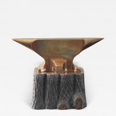 Exceptional Solid Bronze Anvil Shaped Sculpture Paperweight France 1960s - 813209