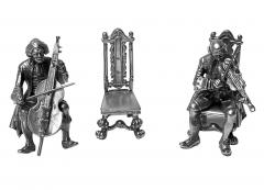 Exceptional Sterling Silver Miniature Musicians - 2252272