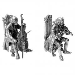 Exceptional Sterling Silver Miniature Musicians - 2252276