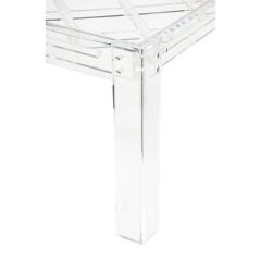 Exceptional Thick Lucite Dining Table with Criss Cross Design 1970s - 2505547