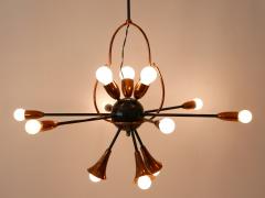 Exceptional Twelve Flamed Sputnik Chandelier or Pendant Lamp Austria 1950s - 3243208